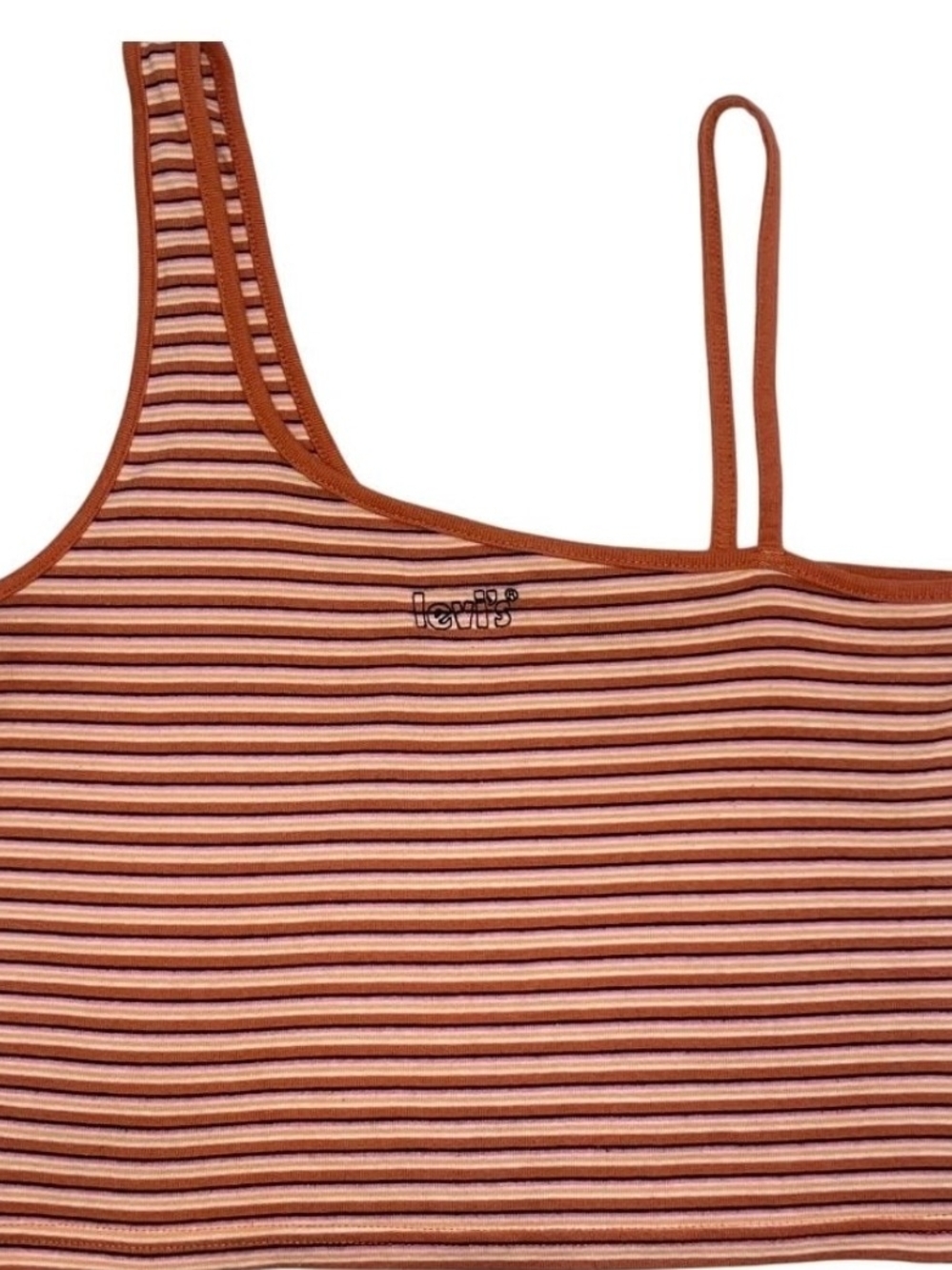 Levi's Women's Rust and Pink Striped Tank Cami